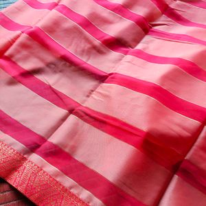 Vibrant Pink Striped Saree