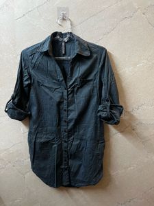 Classic Dark Grey Button-Up Shirt