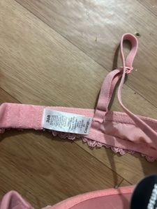 Pink Lace Trim Bra