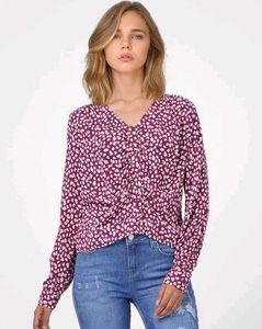 Animal Print Button-Down crop top