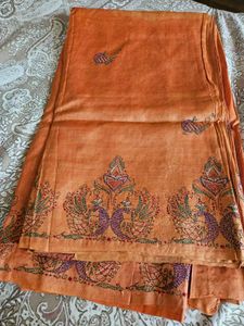 Kantha work pure silk saree