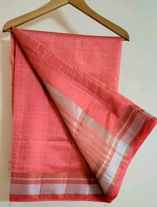 Peach Cotton Saree