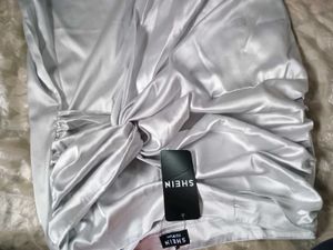 Chic Ruched Satin Midi Skirt