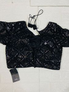 Sparkling Black Sequin Blouse