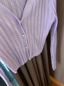 Lilac Knit Cropped Cardigan