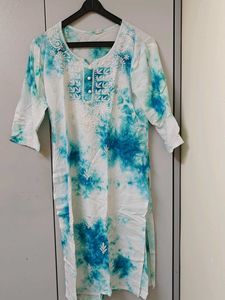 Tie-Dye Embroidered Kurta