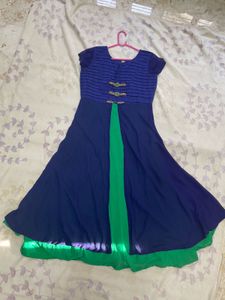 Elegant Blue & Green Ethnic Gown