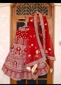 Stunning Red Bridal Lehenga Choli Set