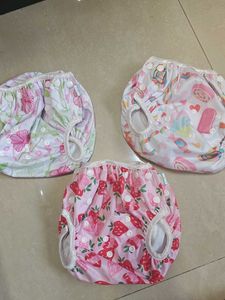 Cute Reusable Baby Swim Diapers (Set of 3)