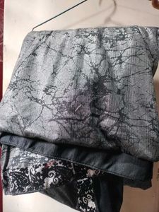 Stylish Grey &amp; Black Saree