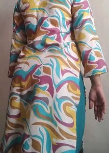 Vibrant Abstract Print Kurta Set