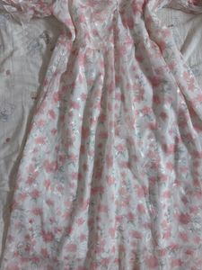 Chic Floral Print Puff Sleeve Dress