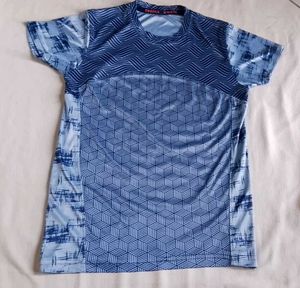 Blue Geometric Print T-Shirt