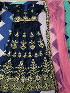 Navy & Gold Lehenga Choli Set
