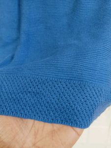 Stylish Blue Top with White Accents