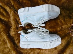 ZARA kids White Lace-Up Sneakers for girls
