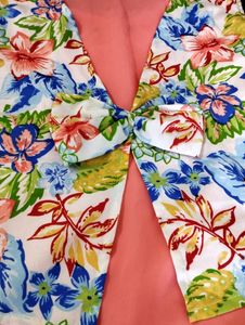 Floral Print Layered Dress Top