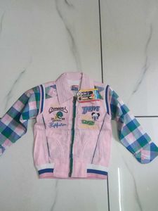 Vintage Kids Plaid Sleeve Jacket