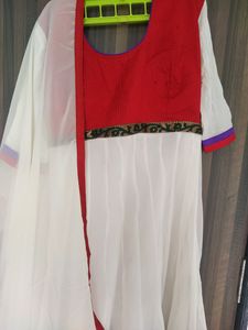Georgette white dress with dupatta