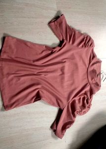 Ribbed Mock Neck Puff Sleeve Top