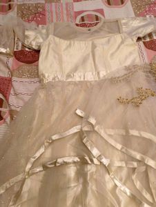 Elegant Cream &amp; Gold Gown