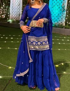 Royal Blue sharara Set