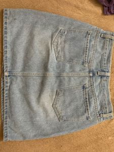 Light Wash Denim Mini Skirt