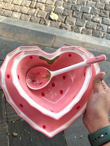 Strawberry Heart Plate 3 Piece Set