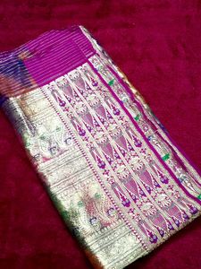 Pure Banarasi-Style Multi-Shade Zari Saree