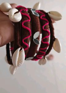 Boho Chic Shell &amp; Mirror Bangles