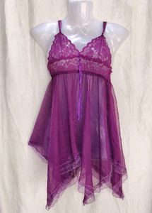I. Sheer Purple Babydoll Lingerie