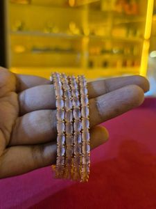 Set of 2 Rose Quartz Bangles