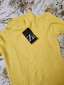 Sunshine Yellow Ribbed Knit Top 🌼