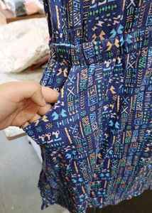 Stylish Blue Printed Dress
