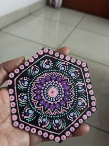 Hand-Painted Mandala Coaster
