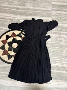 Black Accordian Pleats Aline dress