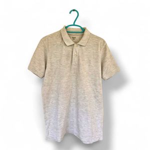 Men's Grey Casual Polo T-shirt