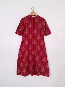 Maroon Printed Kurta (Women's)