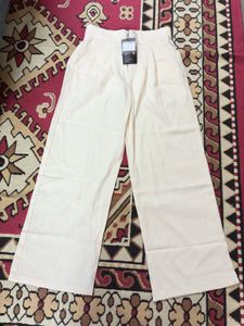 Cream Wide Leg Pants