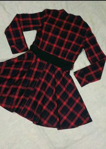 Red Plaid Shirt Dress
