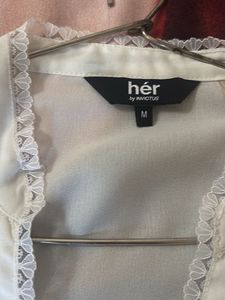 Elegant White Lace Trim Blouse