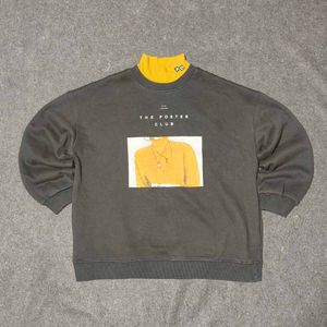 Graphic Print Turtleneck Sweatshirt