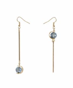 Elegant Gold Dangle Earrings with Blue Stone