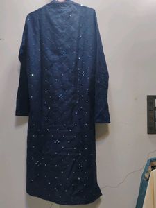 Embellished Navy Blue Kurta