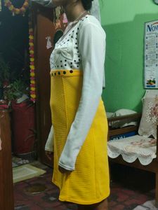Chic Yellow and White Dress