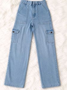 Light Wash Cargo Jeans