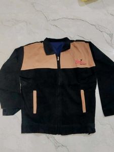 Men's Black & Tan Zip-Up Jacket
