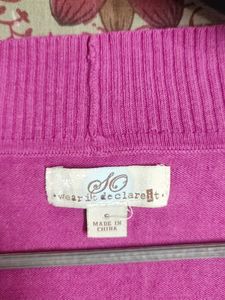 Pink V-Neck Long Sleeve Sweater