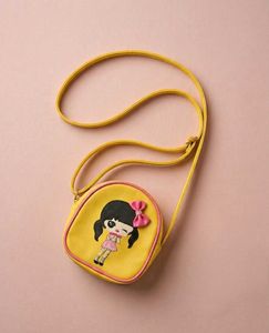 Cute Yellow Cartoon Girl Crossbody Bag