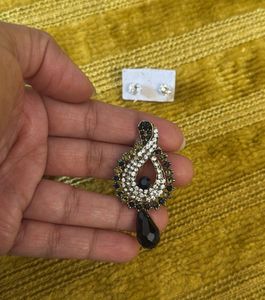 Elegant Black &amp; Silver Dangle Earrings